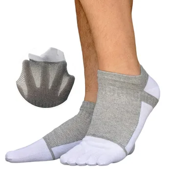 6 Пар / лот, летние тонкие мужские хлопчатобумажные носки с пятью пальцами, спортивные носки No Show Crew для бега