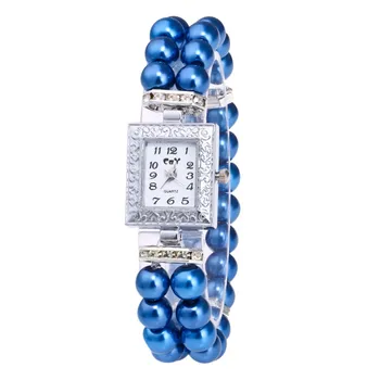 Модные кварцевые часы для женщин, роскошный жемчужный ремешок, бриллиантовый циферблат, женские часы, повседневные женские наручные часы Reloj Mujer