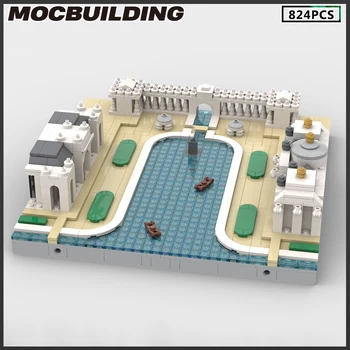 Строительные блоки MOC, мини-модульный городской пейзаж, кирпичи 