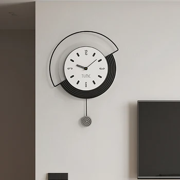 Эстетичные настенные часы с маятником Итальянское дизайнерское искусство Часы с маятником Дизайнерская спальня Тихий Duvar Saati Home Decorarion GXR45XP